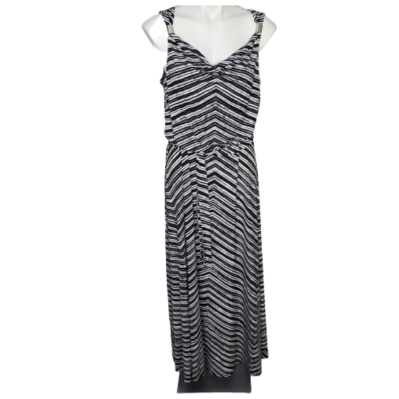 Calvin Klein Dresses & Skirts - Calvin Klein striped Cowl neck maxi dress black